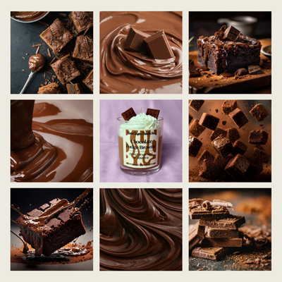 Collage of various chocolate desserts and treats.